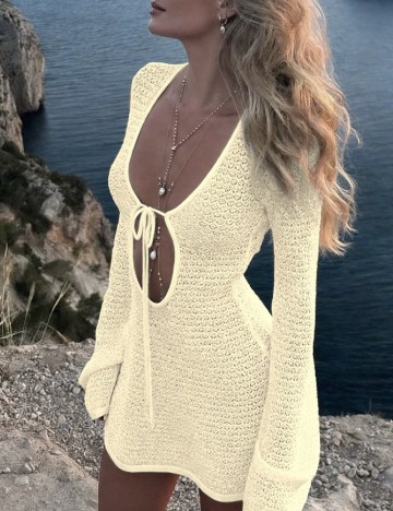 Rochie scurta SHEIN, crem