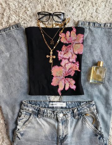 Top SHEIN, negru