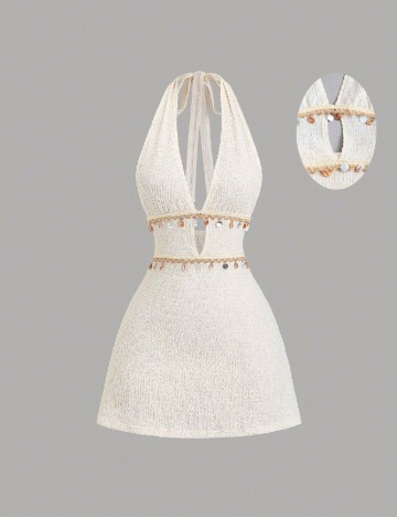 Rochie scurta SHEIN, ecru