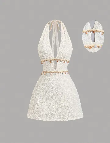 Rochie scurta SHEIN, ecru