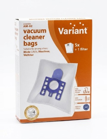 Set saci pentru aspirator 5 bucati Variant, alb
