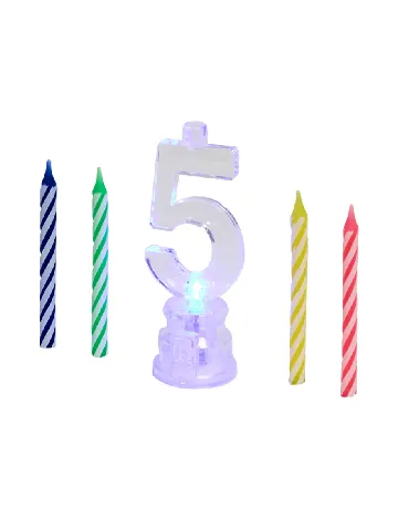 Set lumanare LED si lumanari aniversare 5 bucati Party Universe, mix culori