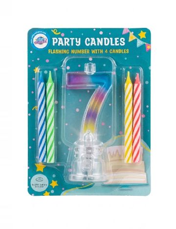 Set lumanare LED si lumanari aniversare 5 bucati Party Universe, mix culori