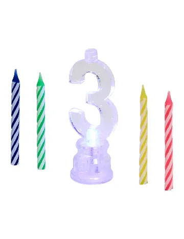 Set lumanare LED si lumanari aniversare Party Universe, mix culori