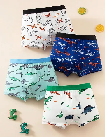 Set Boxeri 4 perechi Shein Kids, mix culori