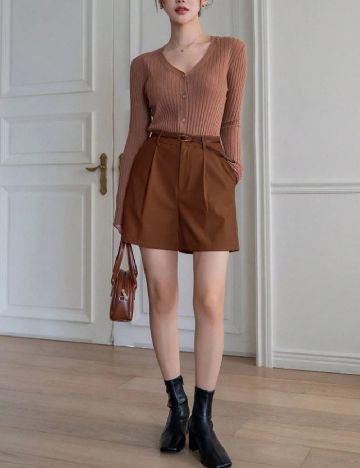 Pantaloni scurti SHEIN, maro