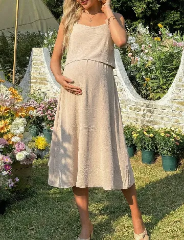 Rochie medie SHEIN Maternity, crem