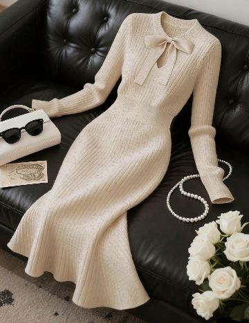 Rochie medie SHEIN, crem
