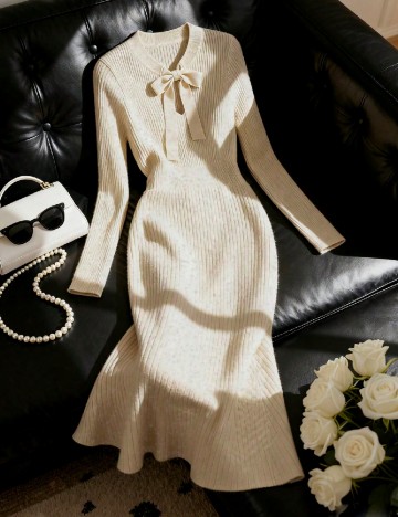 Rochie medie SHEIN, crem