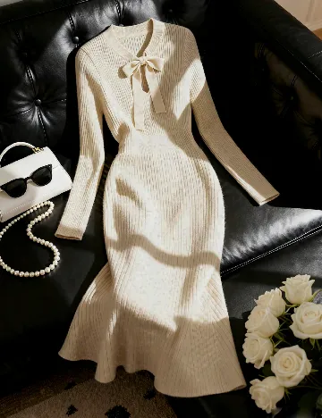 Rochie medie SHEIN, crem