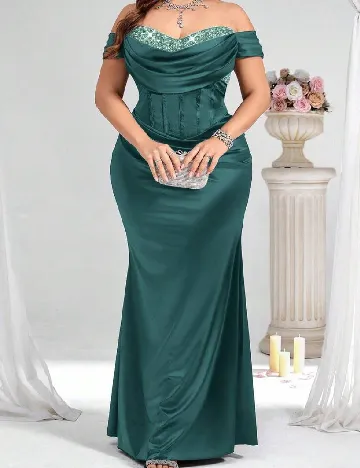 Rochie lunga SHEIN CURVE, verde