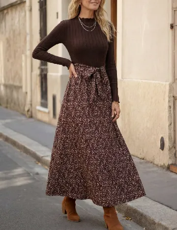 Rochie medie Emery Rose, maro