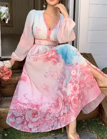Rochie lunga Dazy, roz