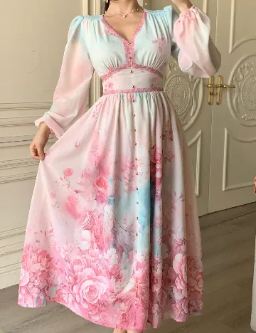 Rochie lunga Dazy, roz