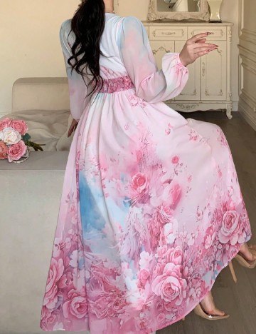 Rochie lunga Dazy, roz