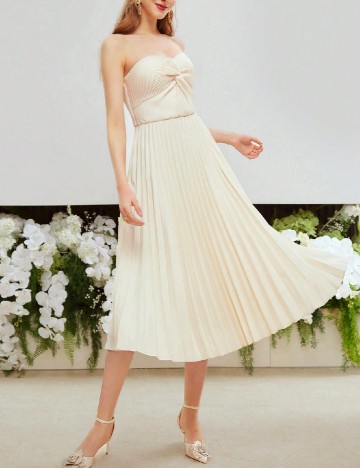 Rochie medie MOTF, crem
