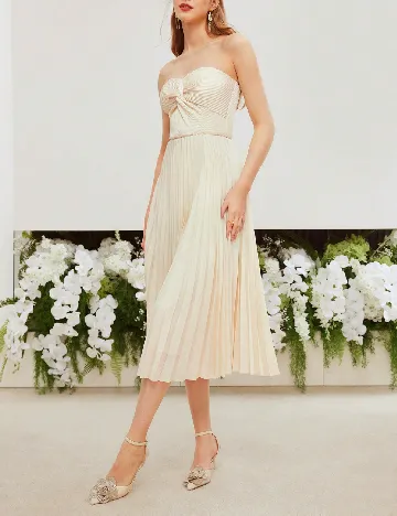Rochie medie MOTF, crem