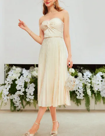 Rochie medie MOTF, crem
