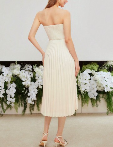 Rochie medie MOTF, crem