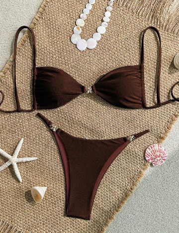 Costum de baie SHEIN, maro