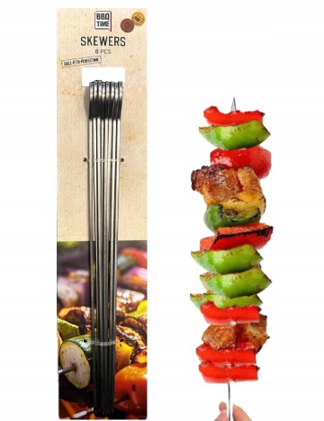 Set tepuse pentru frigarui 8 bucati BBQ TIME, argintiu