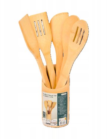 Set ustensile de bucatarie ACTION, maro