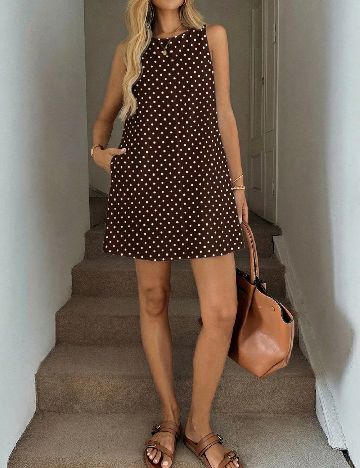 Rochie scurta SHEIN, maro