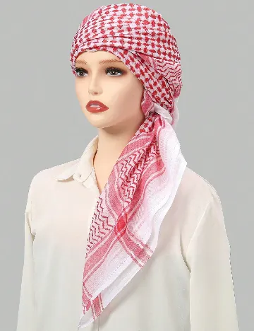 Esarfa SHEIN, rosu/alb