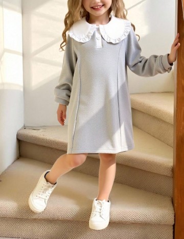 Rochie Shein Kids, gri/alb