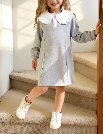 Rochie Shein Kids, gri/alb