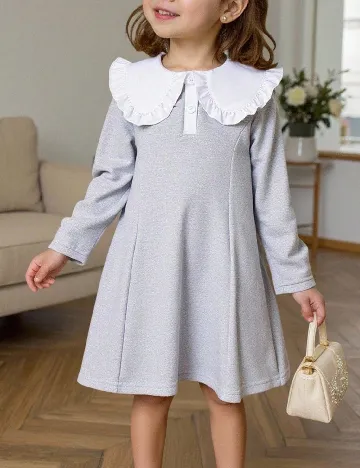 Rochie Shein Kids, gri/alb