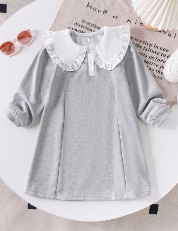Rochie Shein Kids, gri/alb