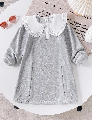 Rochie Shein Kids, gri/alb