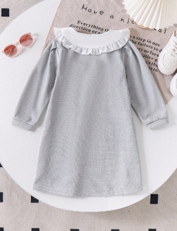 Rochie Shein Kids, gri/alb
