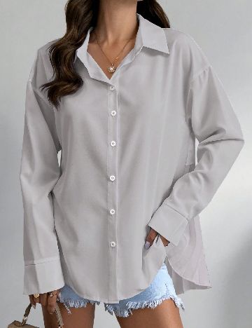 Camasa Oversize SHEIN, gri