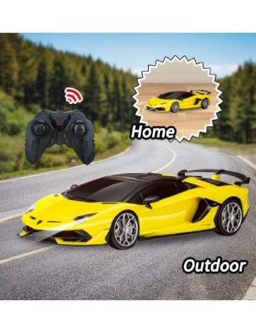 Masinuta cu telecomanda Lamborghini Aventador SVJ Roadster, 1:24 KOOL SPEED, galben