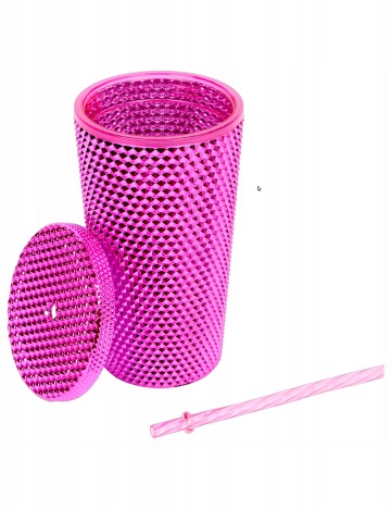 Pahar cu pai, 475 ml Schou, roz