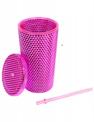 Pahar cu pai, 475 ml Schou, roz