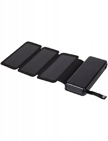 Baterie externa 20000 mAh cu incarcare solara Re-load, negru
