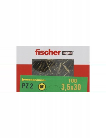 Șuruburi pentru lemn 3.5 x 30 PZ2, 100 buc Fischer, auriu