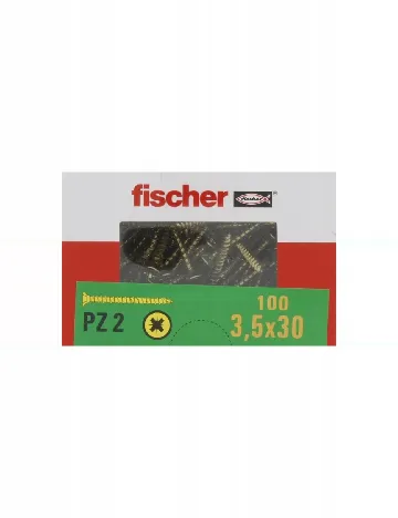 Șuruburi pentru lemn 3.5 x 30 PZ2, 100 buc Fischer, auriu