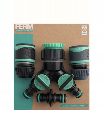 Set conector si divizor pentru furtun FERM, negru/verde