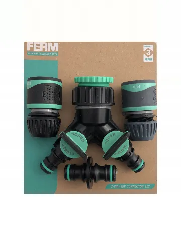 Set conector si divizor pentru furtun FERM, negru/verde