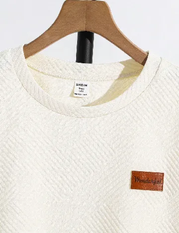 Tricou Shein Kids, crem
