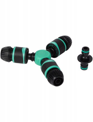Set de racorduri pentru furtun de grădină 1/2-3/4 FERM, negru/verde