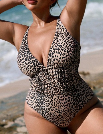 Costum de baie SHEIN CURVE, animal print