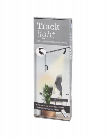 Set de spoturi pe sina 150 cm, 3 x 5 W, cu telecomanda, 300 si 440 lumeni ACTION, negru