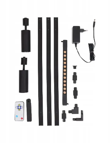 Set de spoturi pe sina 150 cm, 3 x 5 W, cu telecomanda, 300 si 440 lumeni ACTION, negru