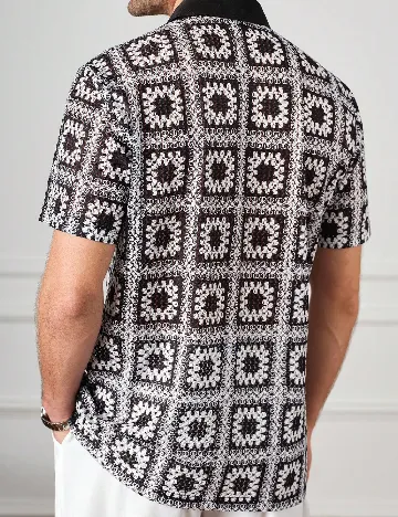 Camasa SHEIN, negru/alb