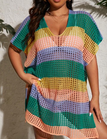 Rochie de plaja SHEIN CURVE, mix culori